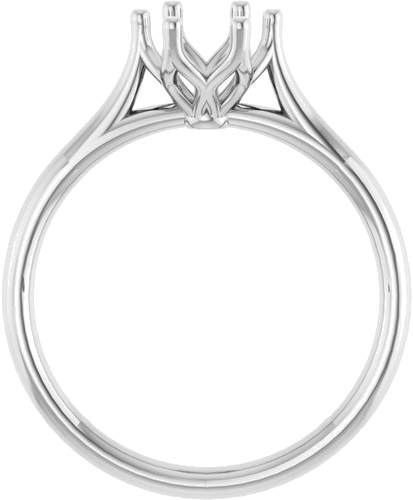 14K White 6 mm Cushion Engagement Ring Mounting (2)