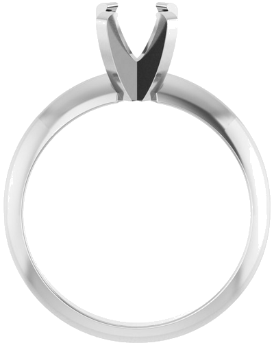 14K White 7x5 mm Oval Solitaire Engagement Ring Mounting (2)