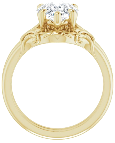 Sužadėtuvių Žiedas „Solitaire“ 10k yellow gold Pear 12mm x 8mm (7)