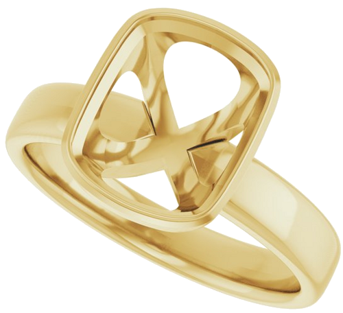 Sužadėtuvių Žiedas „Bezel-Set Solitaire“ 14k yellow gold Elongated Cushion 10mm x 8mm (5)
