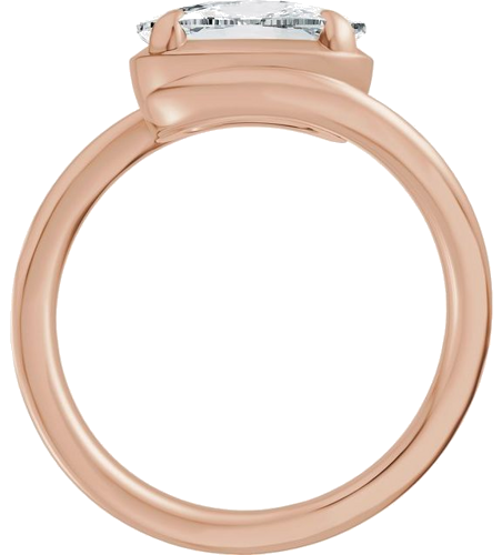 Sužadėtuvių Žiedas „Claw-Prong Solitaire Bypass“ 14k rose gold Elongated Cushion 9mm x 7mm (2)