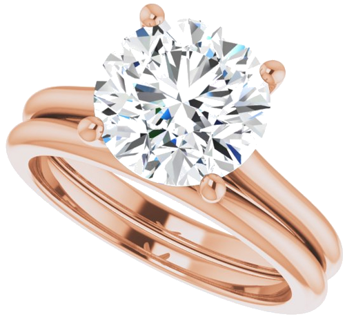 14K Rose 9 mm Round Solitaire Engagement Ring Mounting (10)