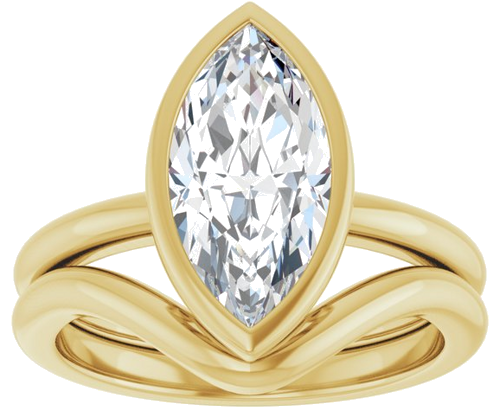 Sužadėtuvių Žiedas „Bezel-Set“ 14k yellow gold Marquise 13mm x 6.5mm (8)