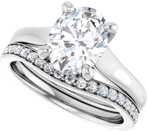 Sužadėtuvių Žiedas „Solitaire“ 950 Platinos Oval 9mm x 7mm (10)