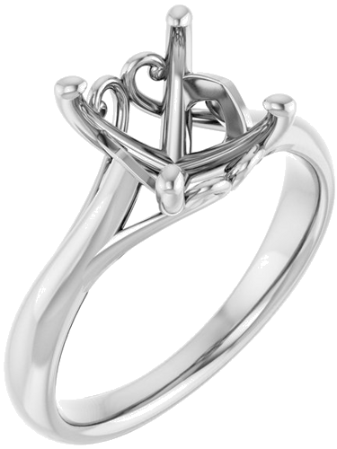 Sužadėtuvių Žiedas „Solitaire“ 950 Platinos Oval 10mm x 8mm (1)