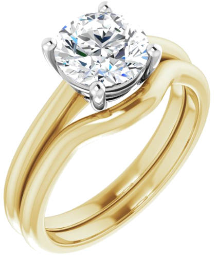 Sužadėtuvių Žiedas „Solitaire“ 14k yellow/white gold Round 7.4mm (6)