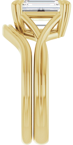 Sužadėtuvių Žiedas „Solitaire“ 585 Geltonojo Aukso Emerald 9mm x 7mm (9)