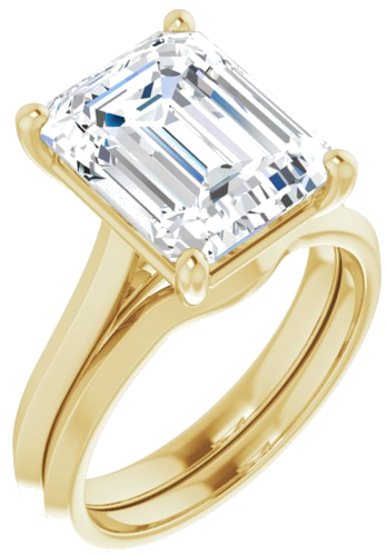 Sužadėtuvių Žiedas „Solitaire“ 585 Geltonojo Aukso Emerald 11mm x 9mm (6)