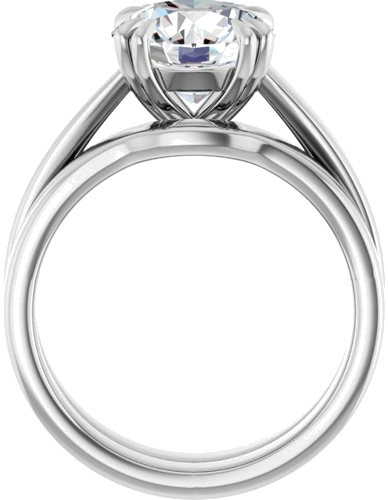 Sužadėtuvių Žiedas „Double Claw-Prong Solitaire“ 14k white gold Round 9mm (7)