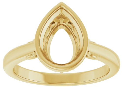 Sužadėtuvių Žiedas „Bezel-Set“ 14k yellow gold Pear 10mm x 7mm (3)