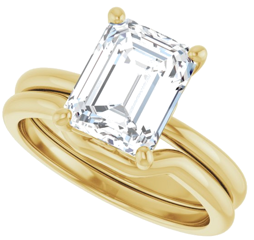 Sužadėtuvių Žiedas „Solitaire“ 417 Geltonojo Aukso Emerald 9mm x 7mm (10)