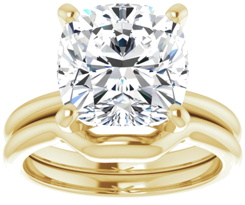 Sužadėtuvių Žiedas „Solitaire“ 585 Geltonojo Aukso Cushion 10mm (8)