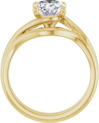 Sužadėtuvių Žiedas „Bypass“ 14k yellow gold Oval 9mm x 7mm (7)