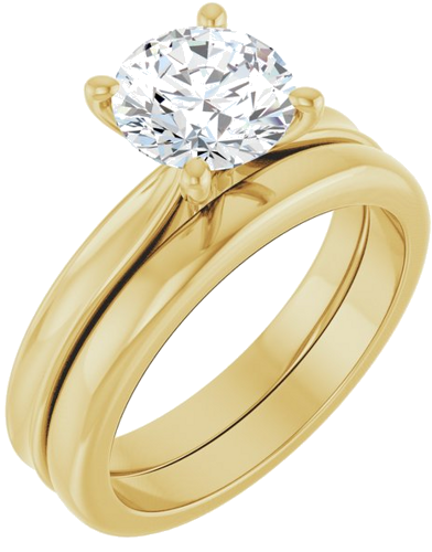 Sužadėtuvių Žiedas 14k yellow gold Round 7.4mm (6)