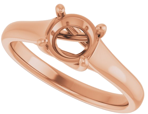14K Rose 6.5 mm Round Solitaire Engagement Ring Mounting (5)
