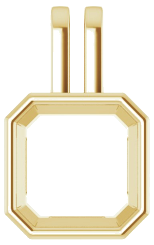 18K Yellow 9 mm Asscher Pendant Mounting (1)