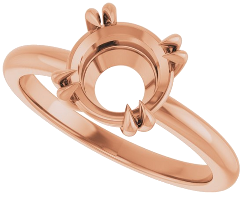 Sužadėtuvių Žiedas „Double Claw-Prong Solitaire“ 14k rose gold Round 8mm (5)
