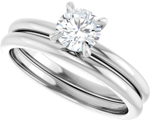 10K White  5.2 mm Round Solitaire Engagement Ring Mounting (10)
