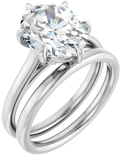 Sužadėtuvių Žiedas „Claw-Pong“ 14k white gold Oval 11mm x 9mm (6)