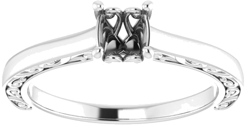 Platinum  5.2 mm Round Solitaire Engagement Ring Mounting (3)