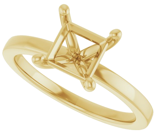 Sužadėtuvių Žiedas „Solitaire“ 14k yellow gold Square 6mm (5)