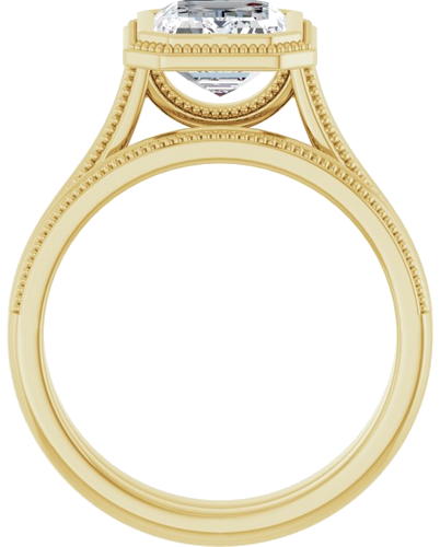 Sužadėtuvių Žiedas „Bezel-Set Solitaire“ 10k yellow gold Emerald 8.5mm x 6.5mm (7)