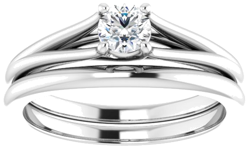 Sužadėtuvių Žiedas „Solitaire“ 14k white gold Round 4.1mm (8)