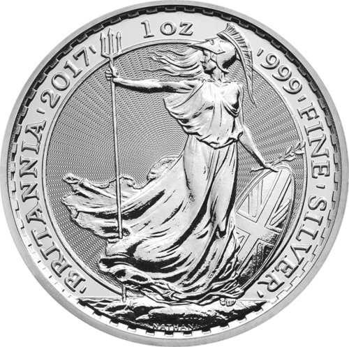 1 oz Британия 2 фунта Великобритания серебряная монета (разные годы выпуска) (1)