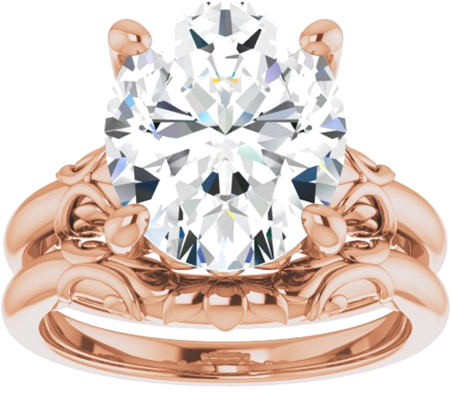 Sužadėtuvių Žiedas „Solitaire“ 14k rose gold Oval 12mm x 10mm (8)