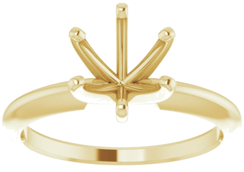 Sužadėtuvių Žiedas „Solitaire“ 585 Geltonojo Aukso Round 7.3mm x 7.7mm (3)