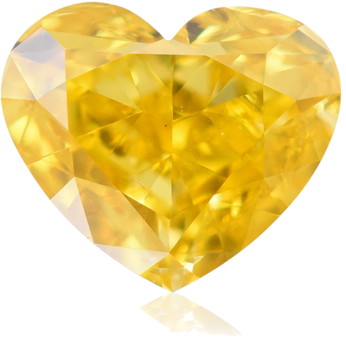 0.46 carat Fancy Vivid Orangey Yellow-SI1 Natūralus Heart Deimantas (1)