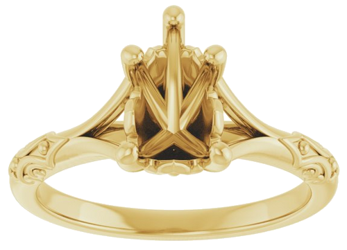 Sužadėtuvių Žiedas „Solitaire Sculptural“ 14k yellow gold Pear 9mm x 6mm (3)
