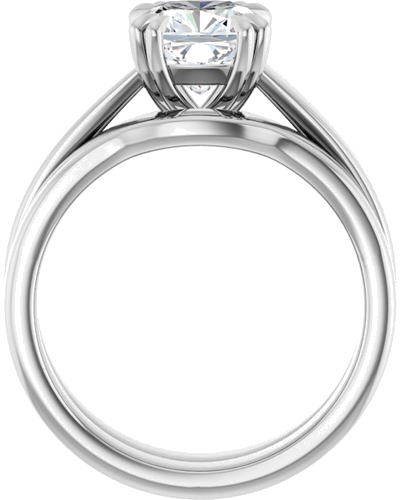 Sužadėtuvių Žiedas „Double Claw-Prong Solitaire“ 14k white gold Cushion 7mm (7)