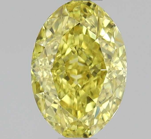 0.5 carat Fancy Vivid Yellow-VVS2 Natūralus Oval Deimantas (1)