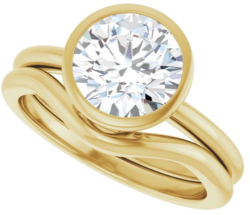 Sužadėtuvių Žiedas „Bezel-Set“ 14k yellow gold Round 8mm (10)