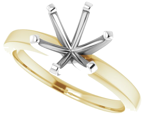 14K Yellow White 8.2 mm Round Solitaire Engagement Ring Mounting (5)