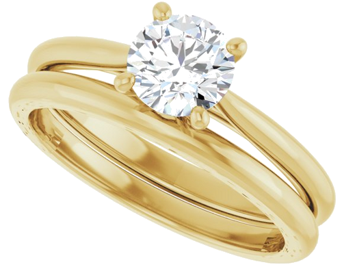 14K Yellow 5.8 mm Round Solitaire Engagement Ring Mounting (10)