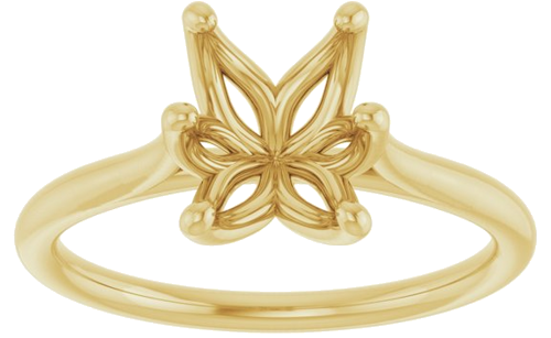 Sužadėtuvių Žiedas „Cathedral-Style Solitaire“ 14k yellow gold Emerald 8mm x 6mm (3)