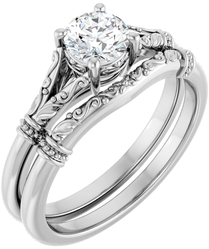 Sužadėtuvių Žiedas „Split Shank“ 925 Sidabro Round 5.2mm (6)