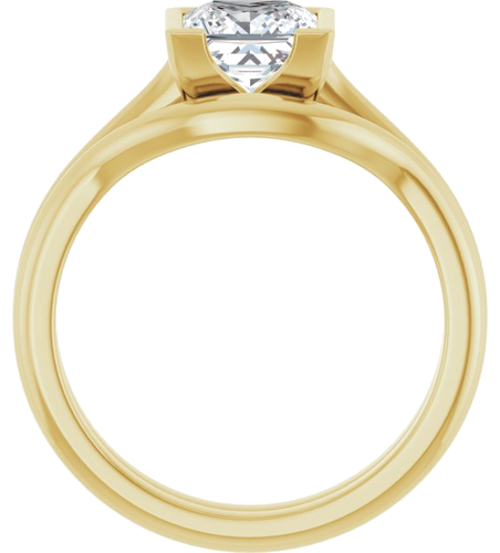 14K Yellow 6x6 mm Square Solitaire Engagement Ring Mounting (7)