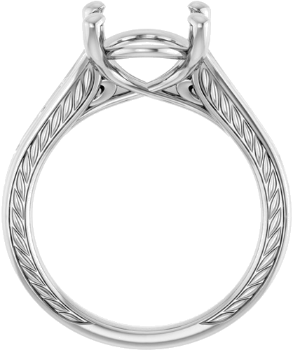 Sužadėtuvių Žiedas „Solitaire Scroll“ 14k white gold Oval 11mm x 9mm (2)