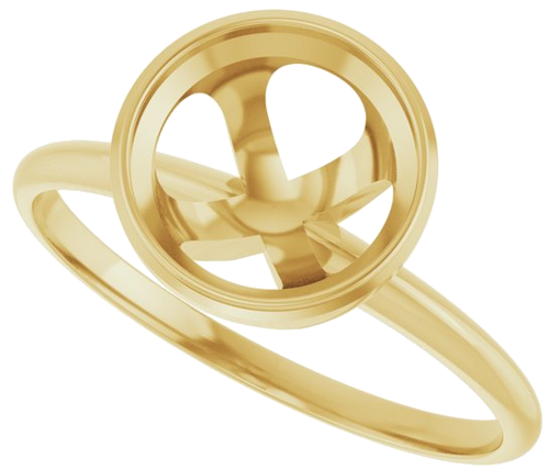 14K Yellow 8.2 mm Round Solitaire Engagement Ring Mounting (5)