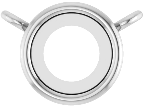 Pakabukas „Rose-Cut Bezel-Set“ 14k white gold Round 4mm (1)