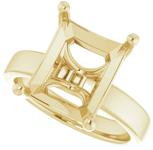 Sužadėtuvių Žiedas „Solitaire“ 14k yellow gold Emerald 12mm x 10mm (5)