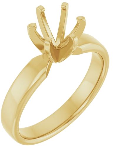 14K Yellow 6.5 mm Round Solitaire Engagement Ring Mounting (1)