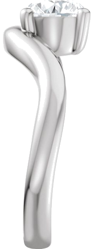Sužadėtuvių Žiedas „Solitaire Asymmetric“ 14k white gold Round 6.5mm (4)