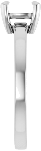 14K White 6 mm Cushion Solitaire Engagement Ring Mounting (4)