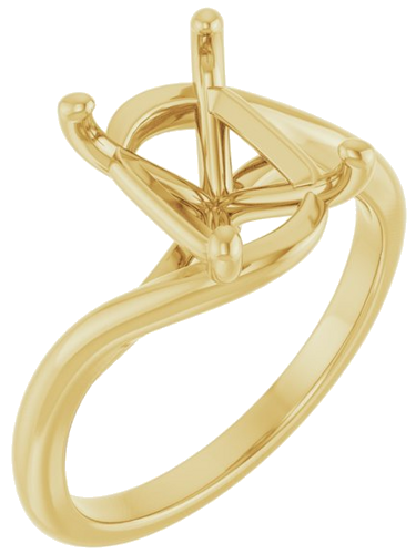 Sužadėtuvių Žiedas „Bypass“ 14k yellow gold Emerald 9mm x 7mm (1)