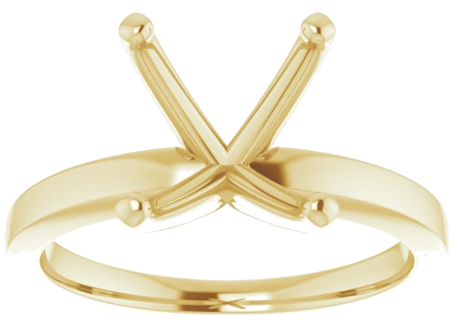 14K Yellow 11x9 mm Oval Solitaire Engagement Ring Mounting (3)