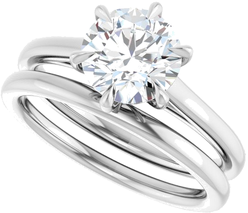 Sužadėtuvių Žiedas „Claw-Pong“ 14k white gold Round 7.4mm (10)